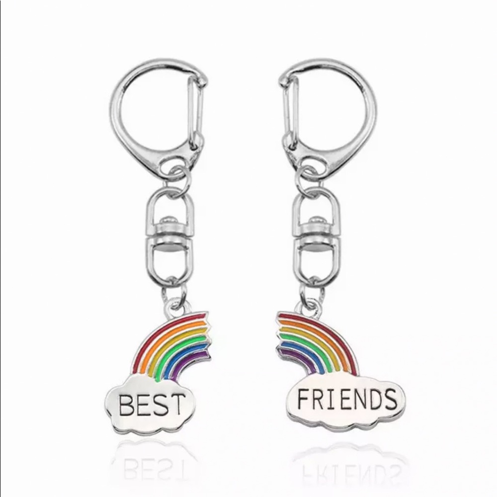 💰2/$10💰NEW Best Friends Rainbow bag/key fob 2pc